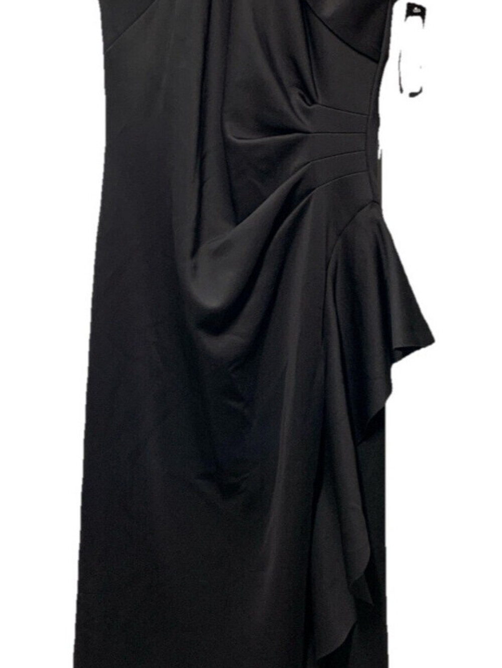 Xscape Women's Long Ruched Bodycon Low-Sheen Cross Front Halter Neck Black 12P